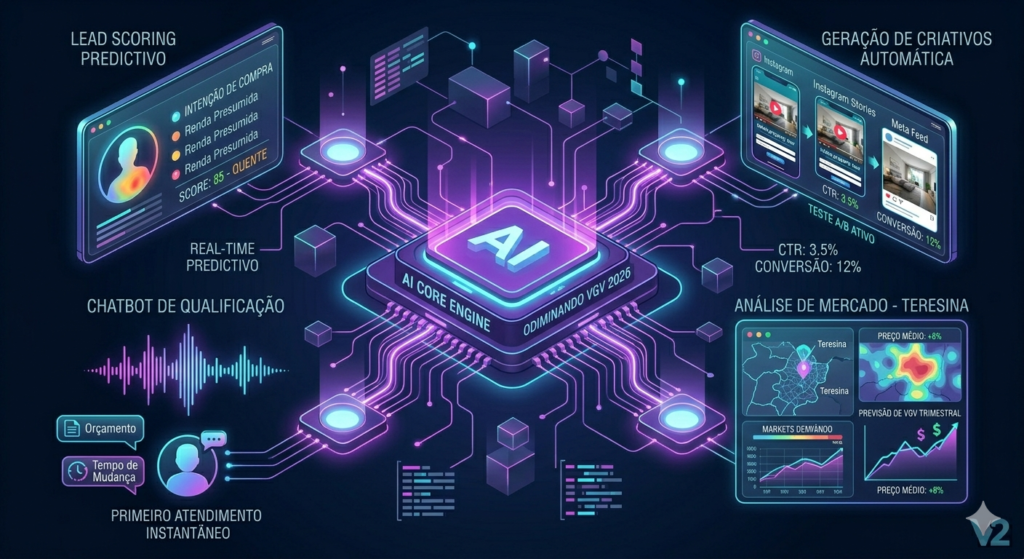 Ilustração sobre Inteligência Artificial: O Turbo da Produtividade Imobiliária