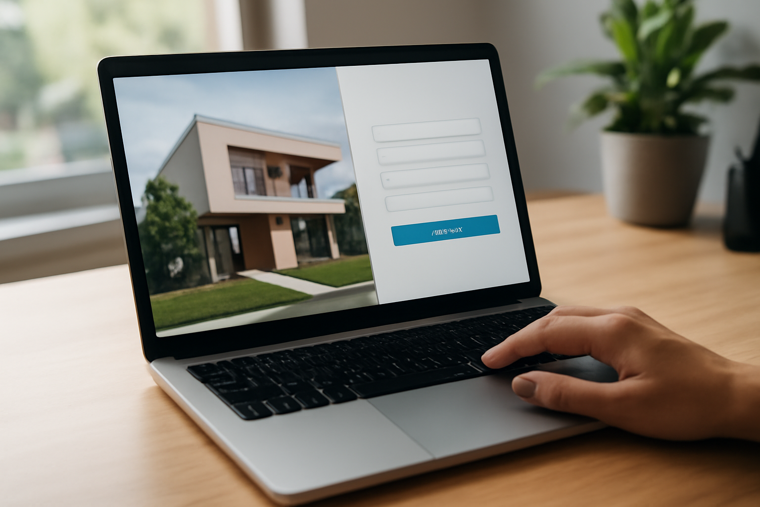 Tela de landing page de imobiliária com formulário de contato