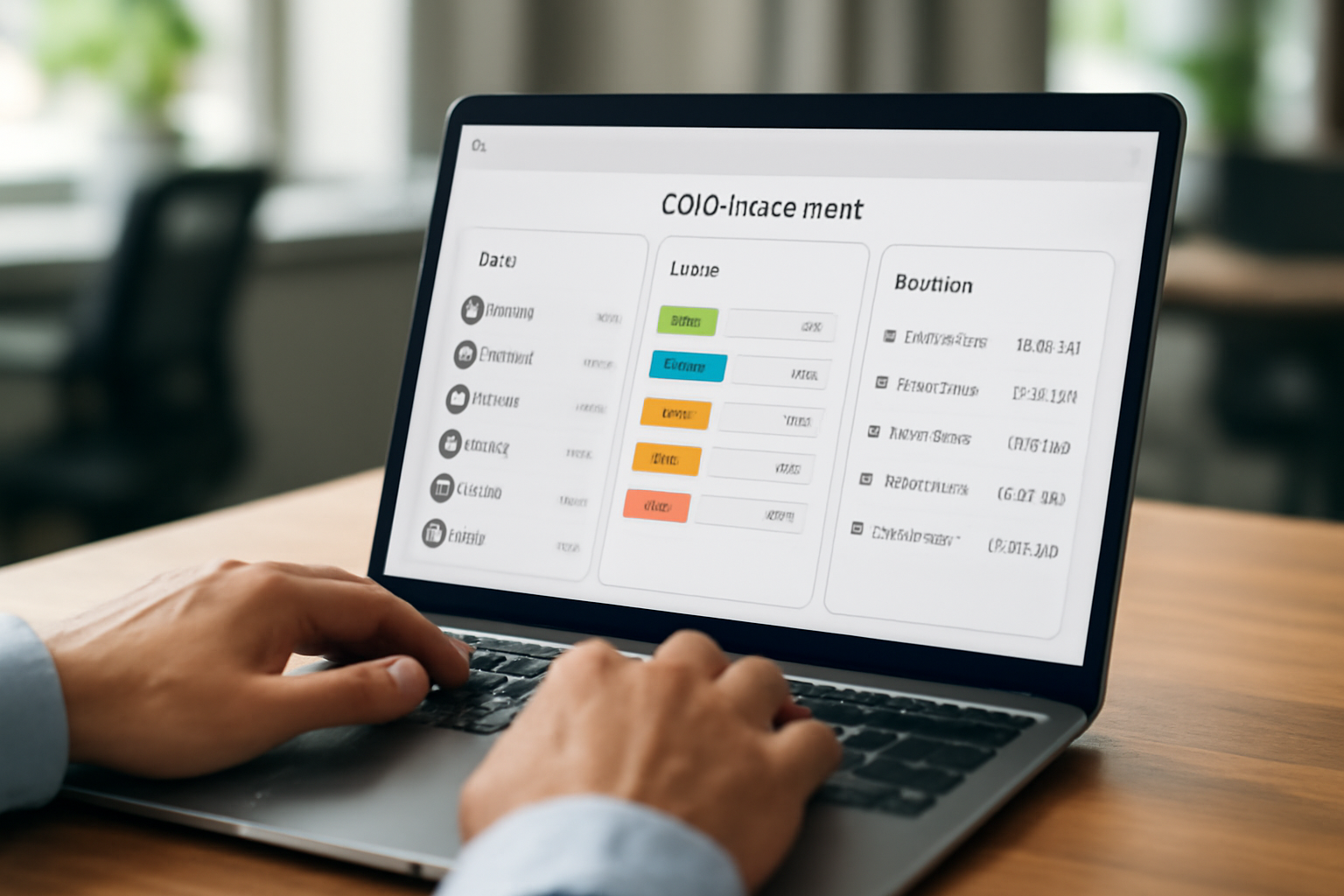 Tela de CRM imobiliário com lista de leads e status de atendimento