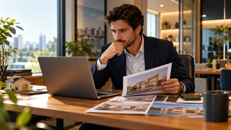 Gestora imobiliária avaliando a qualidade dos contatos recebidos para imóveis