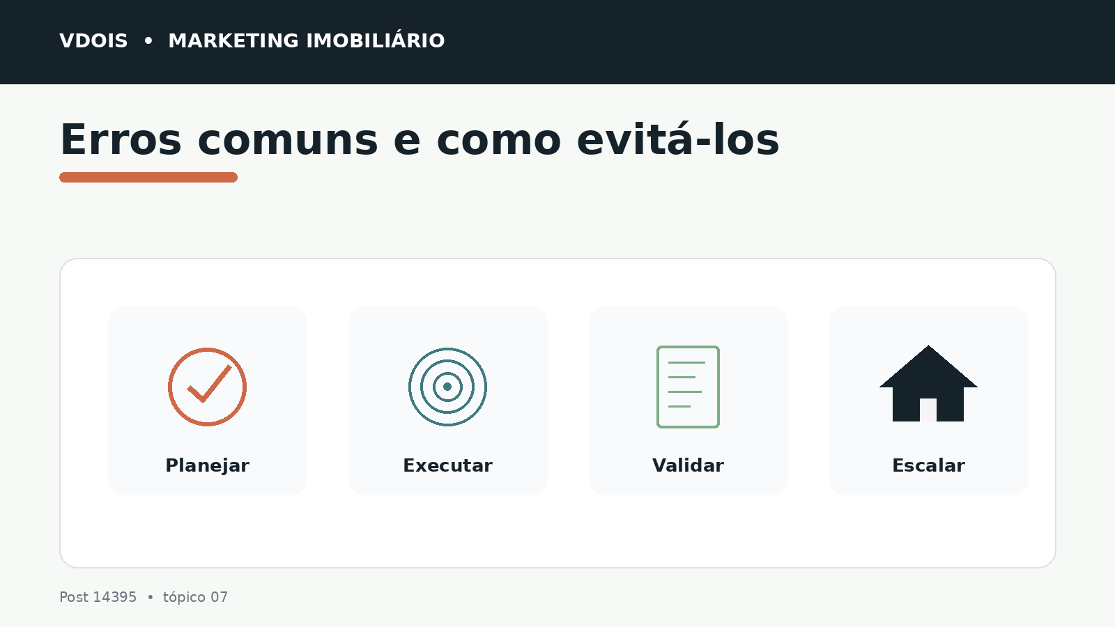 Infográfico sobre Erros comuns e como evitá-los aplicado ao marketing imobiliário