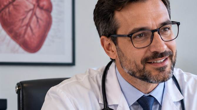 Consulta de cardiologia em ambiente moderno representando confiança e acompanhamento