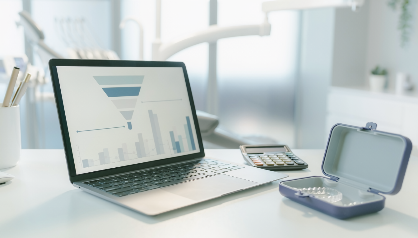 Métricas de funil para campanhas de alinhadores invisíveis