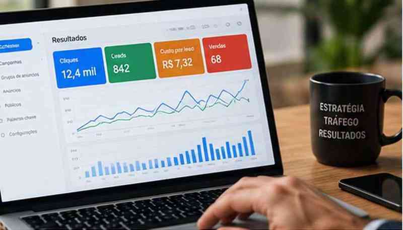 Dashboard de tráfego pago e métricas para acompanhar campanhas de remarketing imobiliário