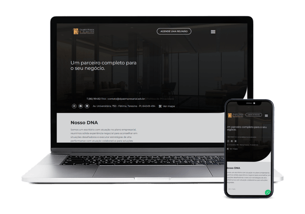 Site Duarte Pessoa & Almeida desenvolvido pela VDois, apresentado em dispositivos responsivos.